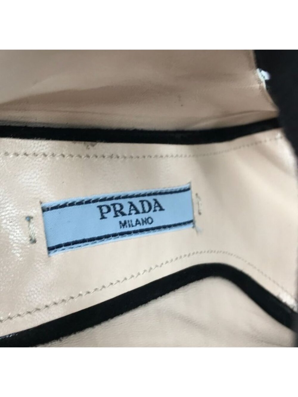 Prada Suede Metal Logo High Heel Short Boots Shoes Black - Picture 8 of 8
